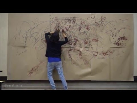 Dance, art, exploration with body movement – Lines, strokes and prints