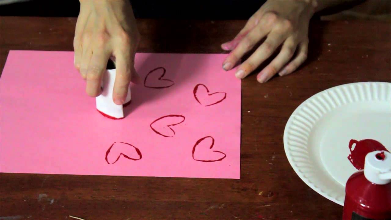 Preschool Project Ideas With Painting Hearts : Arts & Crafts for Kids