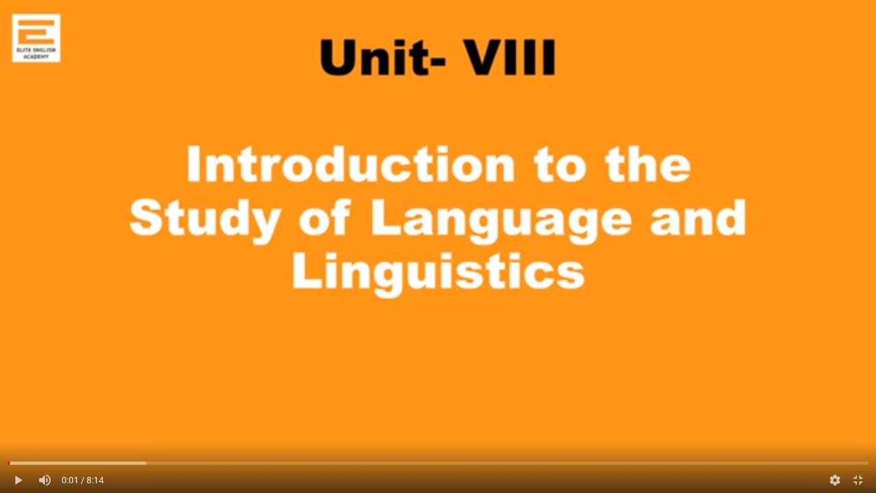 TNTET COMPETITIVE EXAM UGTRB | ENGLISH | UNIT 8 – INTRODUCTION TO LANGUAGE AND LINGUISTICS