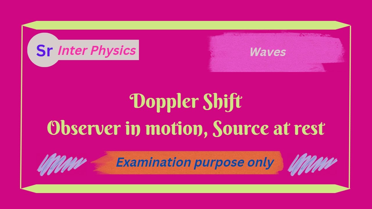 Doppler shift – observer is in motion with respect a source at rest| New Proof|