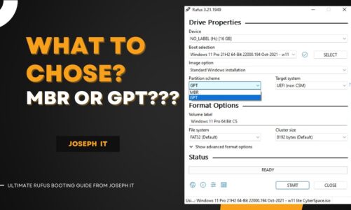 MBR or GPT – What to select on Rufus Bootable Maker – Windows Installation