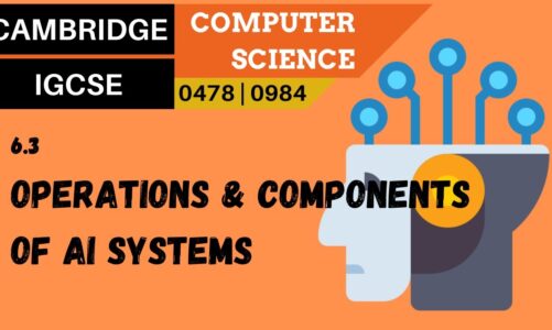 72. CAMBRIDGE IGCSE (0478-0984) 6.3 Basic operations and components of AI systems