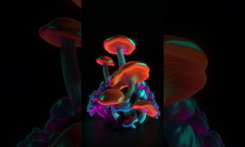 Trippy Mushrooms #Shorts #aiart #generativeart