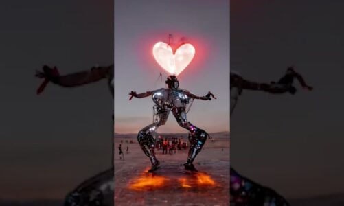 Robot hearts at Burning Man #aiart #burningman #generativeart ##midjourney