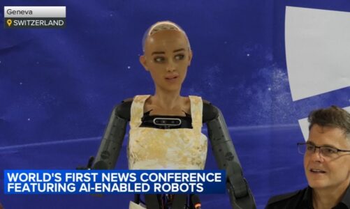 Robots answer questions at event on future of artificial intelligence