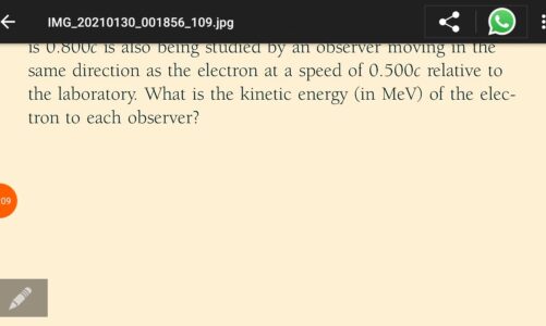 An electron whose speed relative to an observer in a laboratory  is 0.800c is also being st