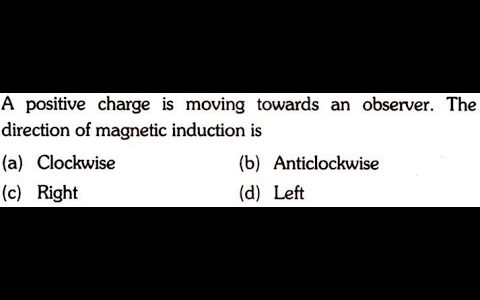 A positive charge is moving towards an observer. The direction of magnetic induction is