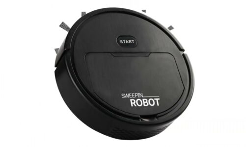 GOAWTFAFS Sweeping Robot Cleaner Wet Dry Sweeping Rechargeable Intelligent Vacuum (Black, One Size)