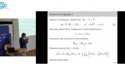 Talk by PETER VAN: Holographic fluids; A thermodynamic road to quantum physics