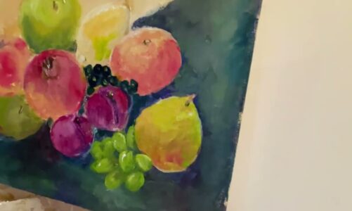 EPL @ Home: Still Life with Fruit Acrylic Painting