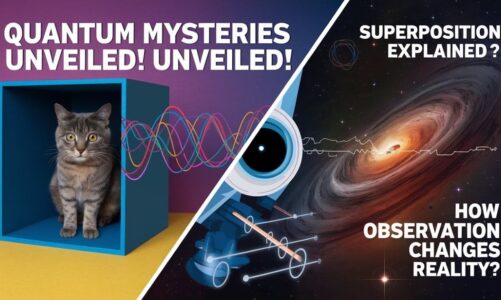 “Unraveling Quantum Mysteries: Superposition, Observers, and Black Holes” in hindi