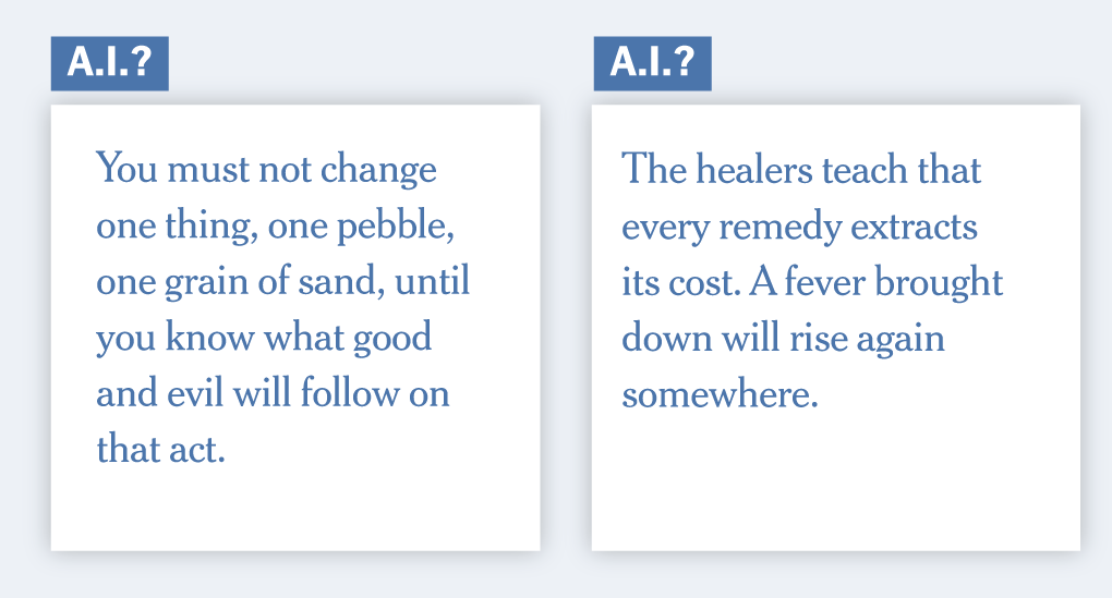 Who’s a Better Writer: A.I. or Humans? Take Our Quiz.